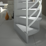 Scale a chiocciola in Legno Modello Smart Square pedata Corian Alfa Scale